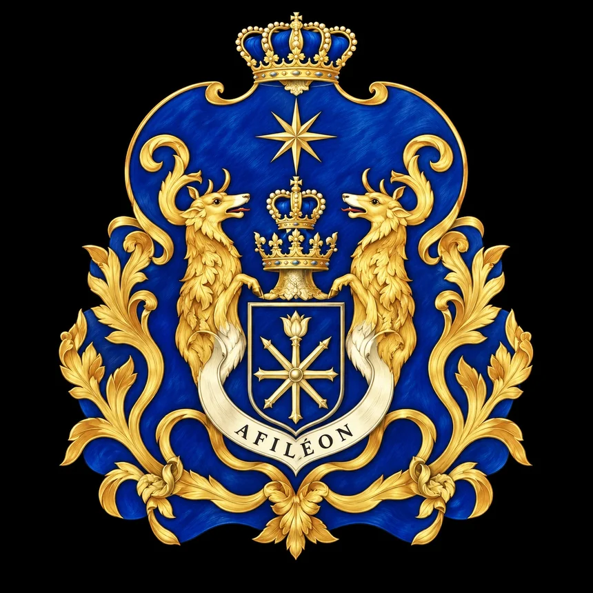 House of Afiléon blue-and-gold crest